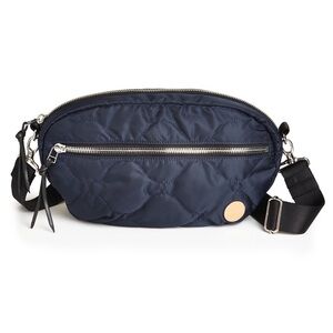 shortyLove Medium Cruiser / Quilted Midnight Blue Crossbody Bag with Black Strap